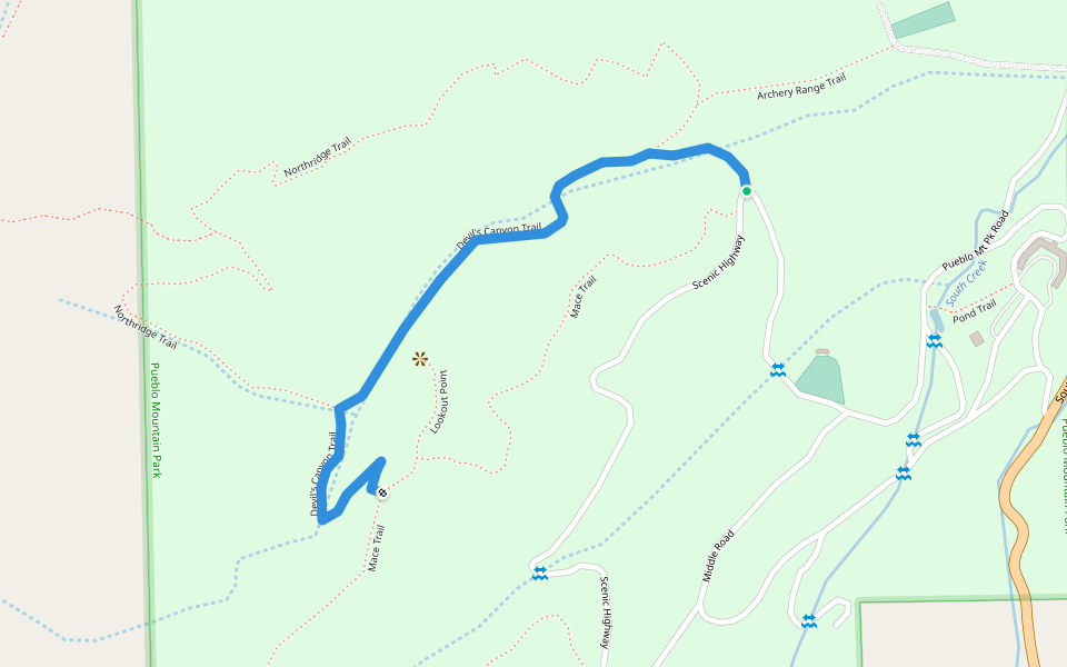 Devil's Canyon Trail walking route map in Beulah Valley