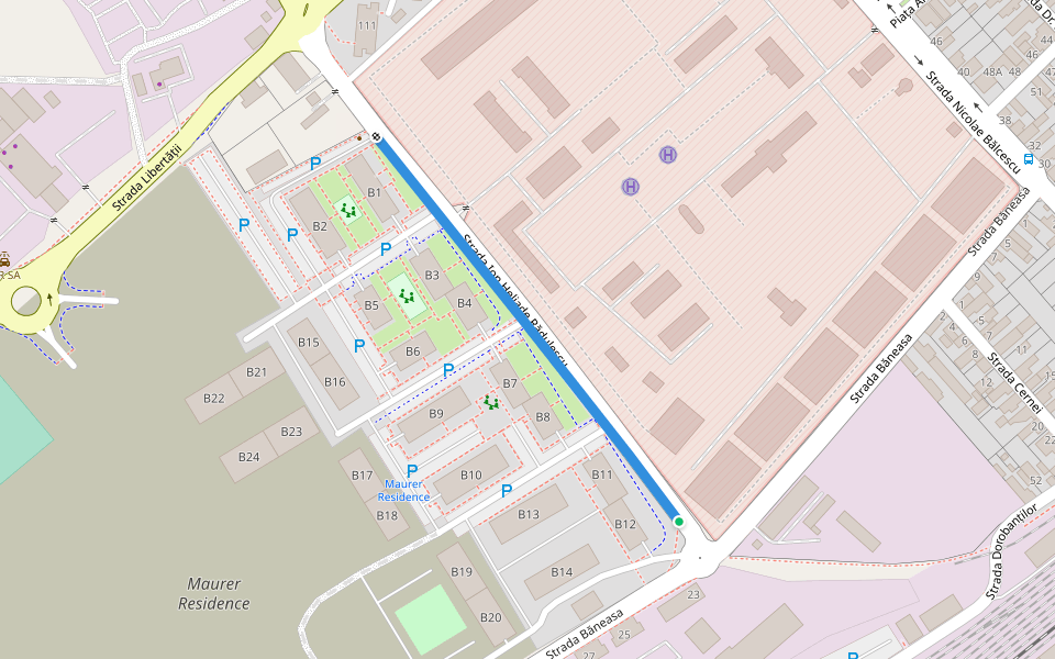 Strada Ion Heliade Rădulescu walking route map in Târgu Mureș