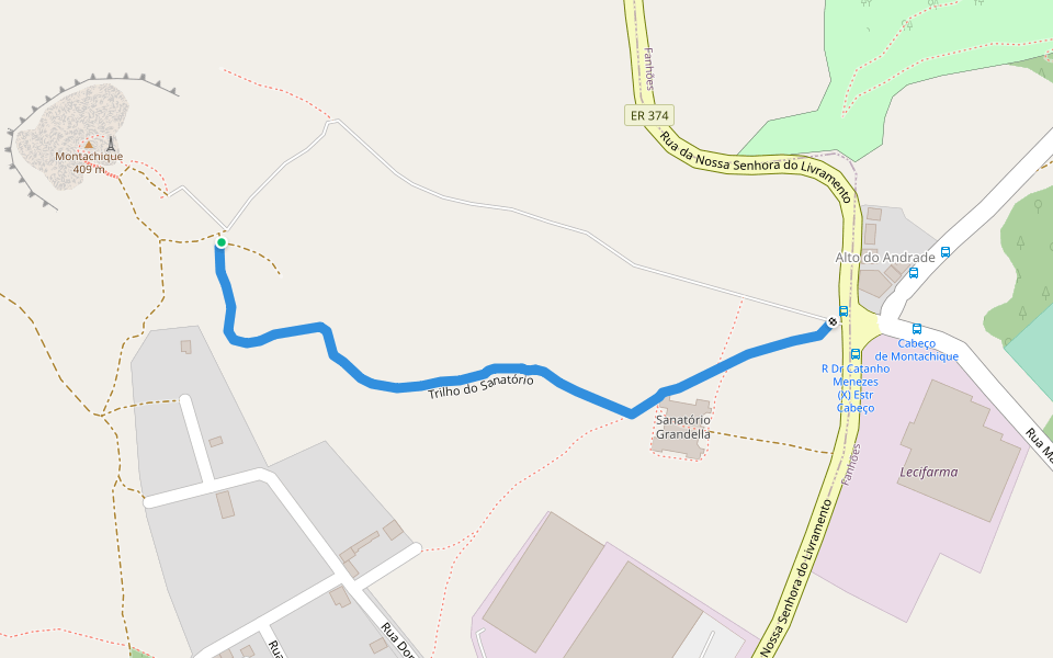 Trilho do Sanatório walking route map in Lousa