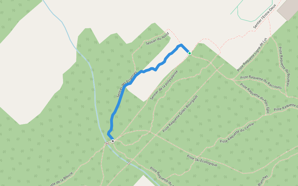 Sentier des Éclaircies walking route map in Saint-Pamphile