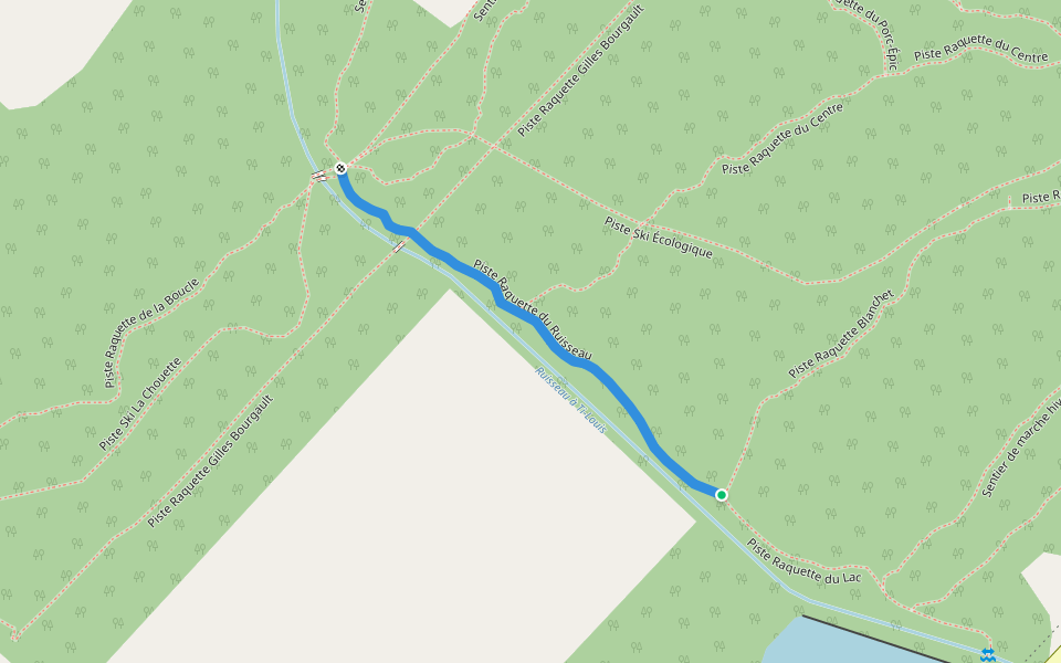 Piste Raquette du Ruisseau walking route map in Saint-Pamphile