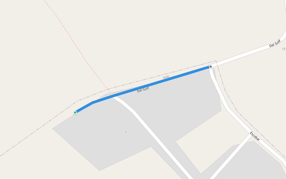 Del Golf walking route map in Solís