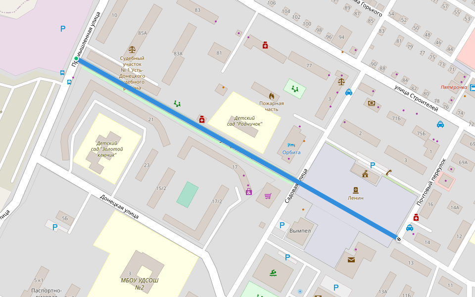 улица Ленина walking route map in Ust'-Donetskii