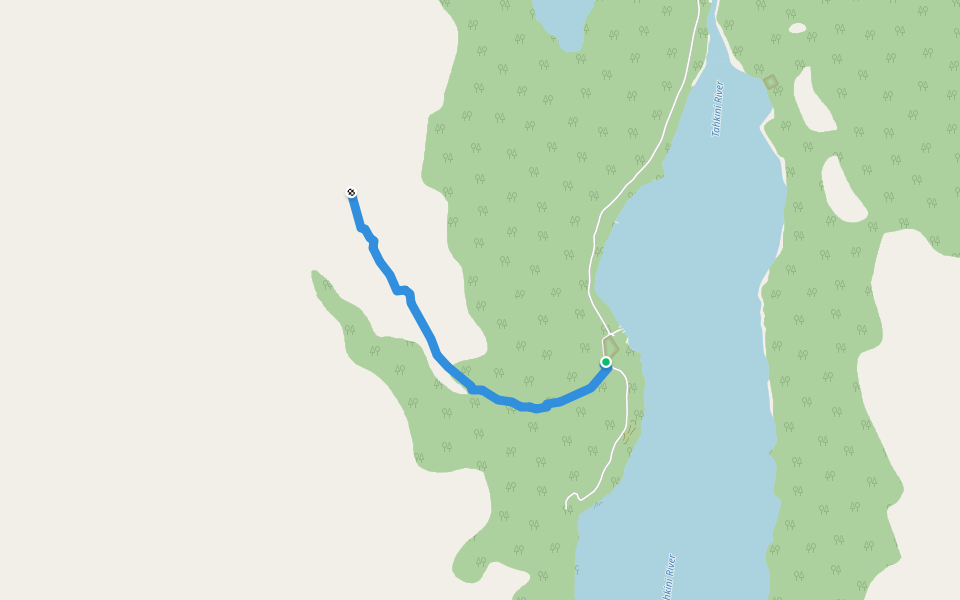 Kusawa Ridge walking route map in Haines Junction