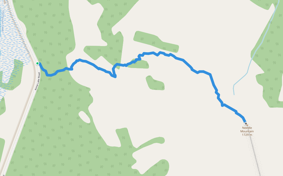 Needle Mountain walking route map in Mount Lorne