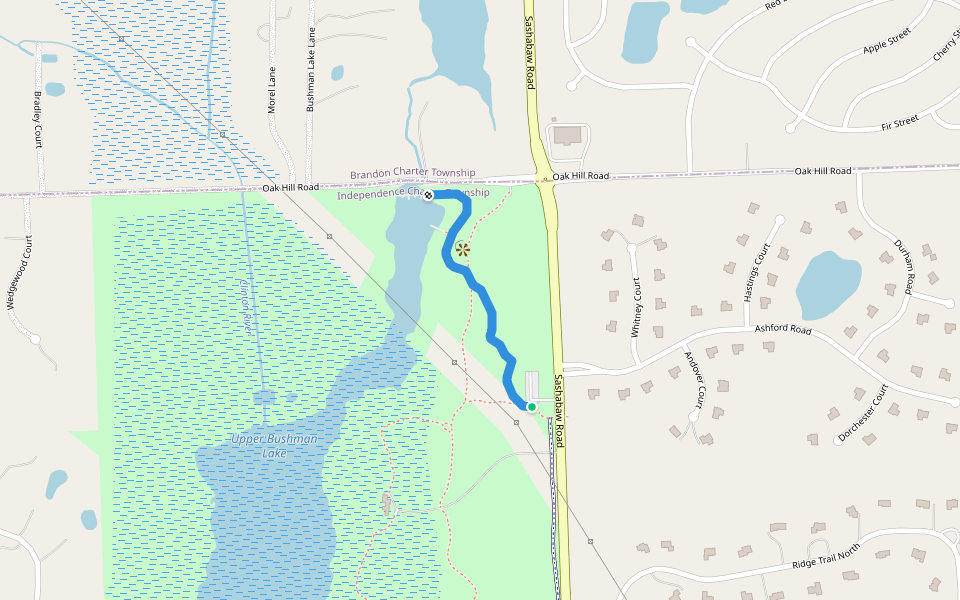 Independence North walking route map in Village of Clarkston