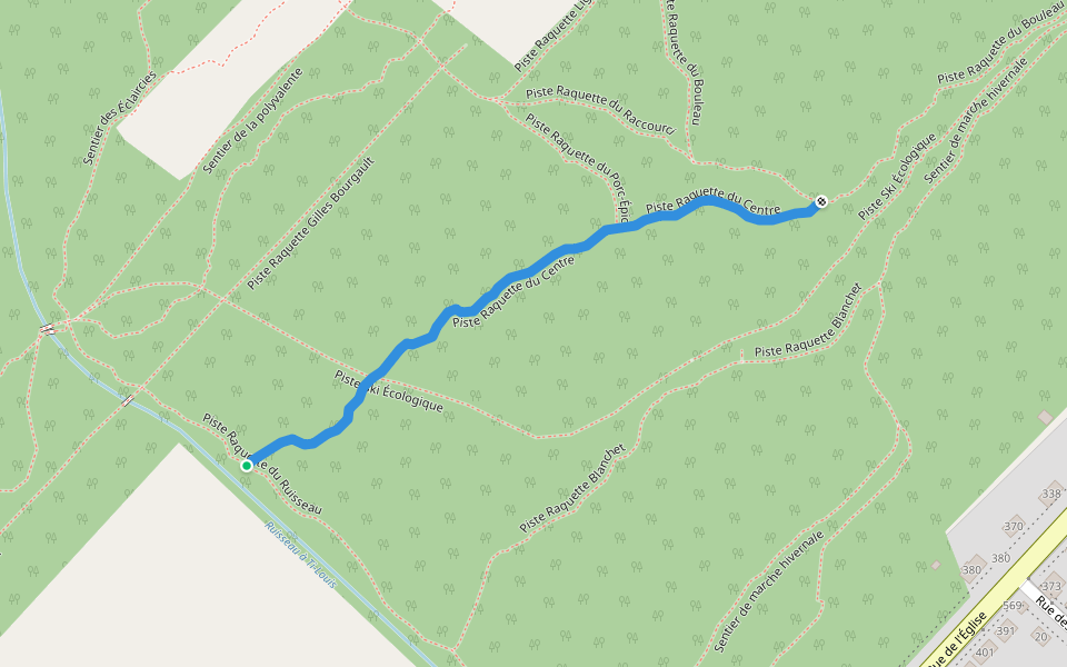 Piste Raquette du Centre walking route map in Saint-Pamphile