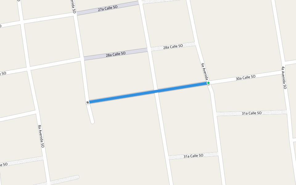 30a Calle SO walking route map in Catacamas