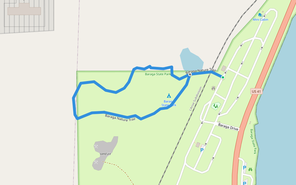 Baraga Nature Trail walking route map in Baraga