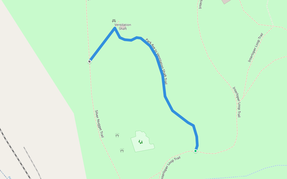 Park Ave to Ventilation Shaft Trail walking route map in Globe