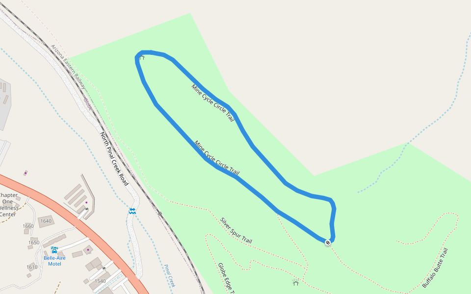 Mine Cycle Circle Trail walking route map in Globe