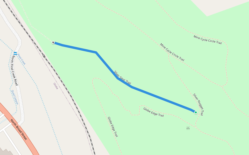 Silver Spur Trail walking route map in Globe