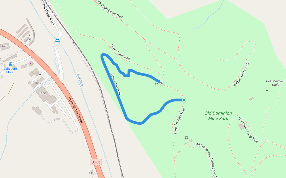 Globe Edge Trail walking route map in Globe