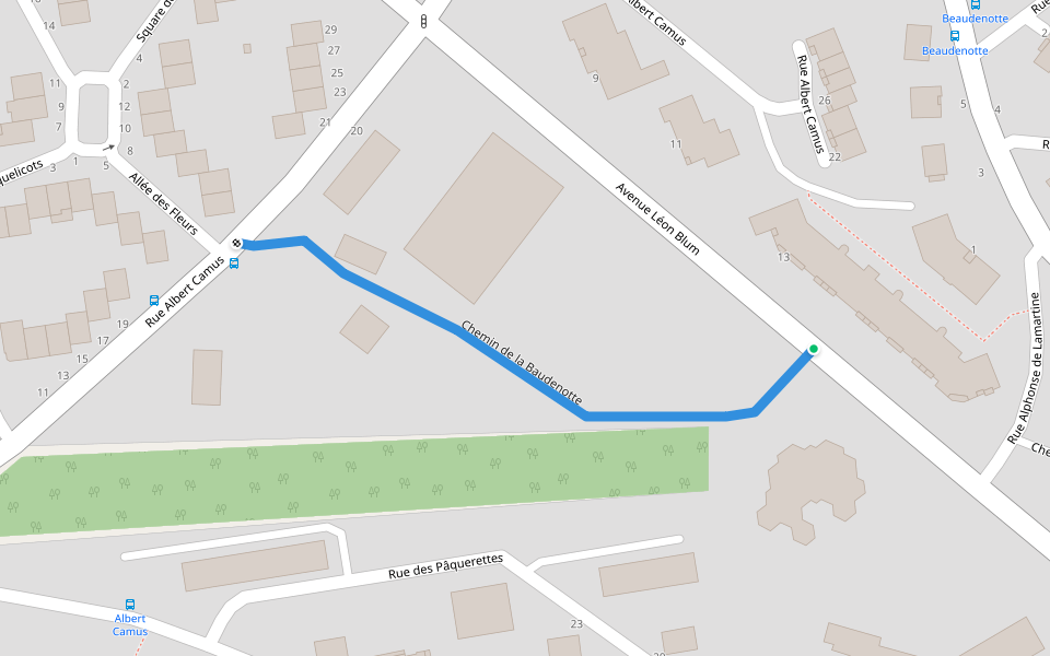 Chemin de la Baudenotte walking route map in Épinal