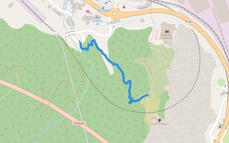 Santo Stefano DH walking route map in Vado Ligure