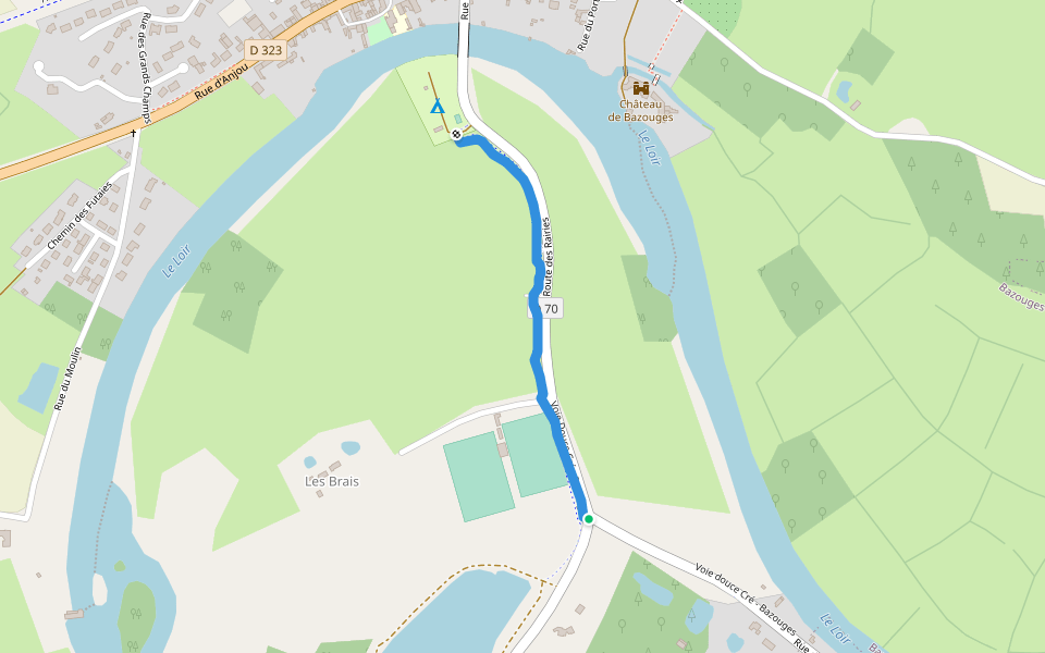 Voie Douce Cré - Bazouges walking route map in Bazouges Cré sur Loir