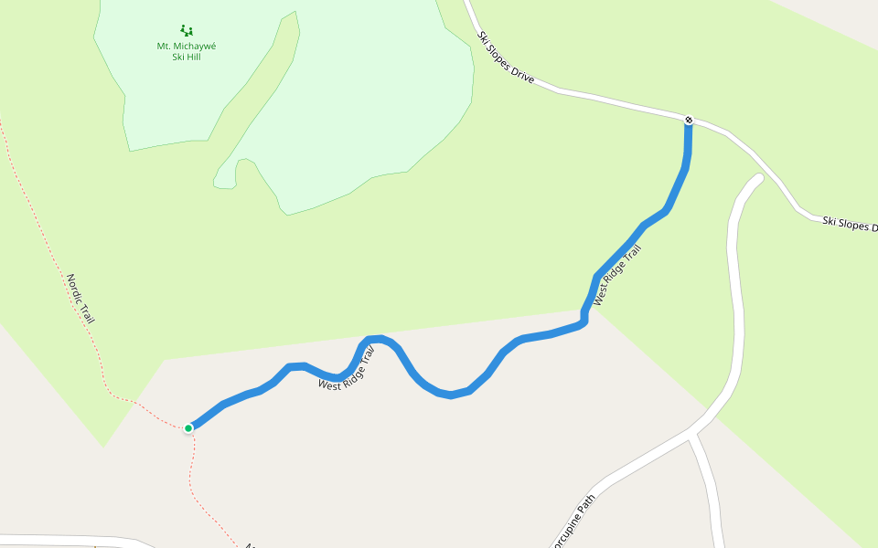 West Ridge Trail walking route map in Gaylord
