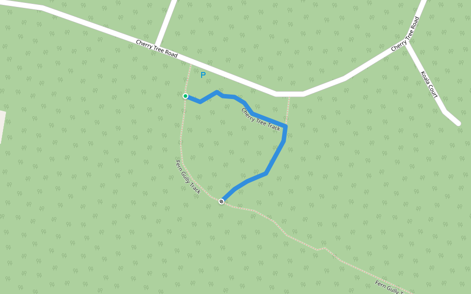 Cherry Tree Track walking route map in Nyora