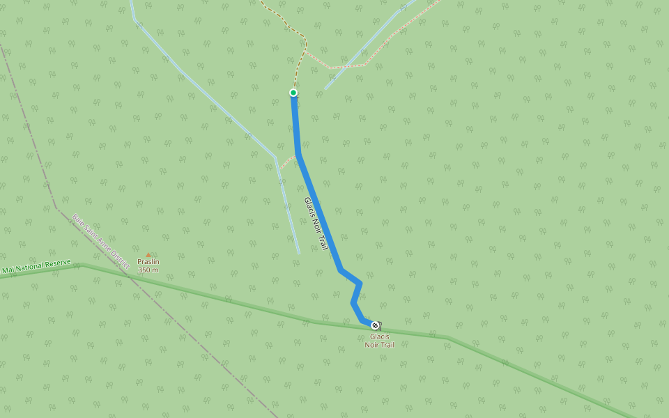 Glacis Noir Trail walking route map in Baie Ste Anne