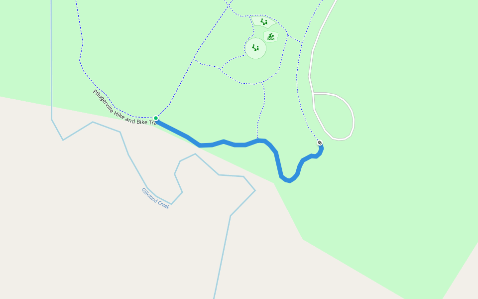 Parking lot access to Pflugerville Hike and Bike Trail walking route map in Pflugerville