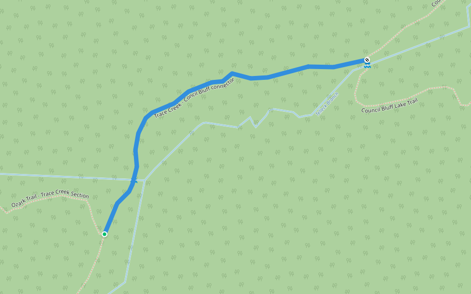 Trace Creek - Concil Bluff connector walking route map in Belleview