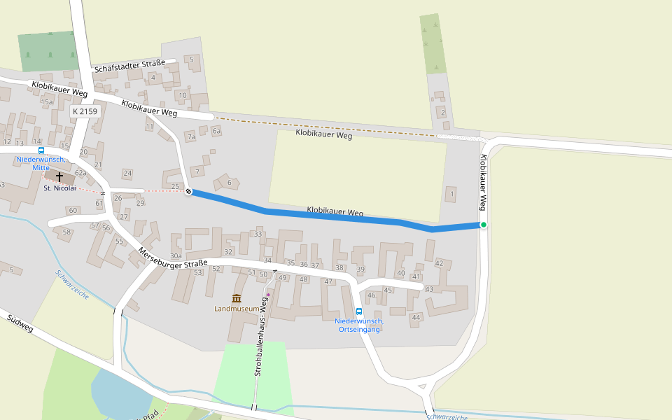Klobikauer Weg walking route map in Mücheln (Geiseltal)