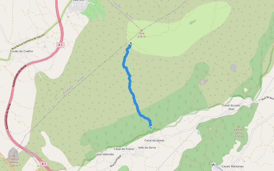 Trilho Vale das Quebradas walking route map in Pedrógão