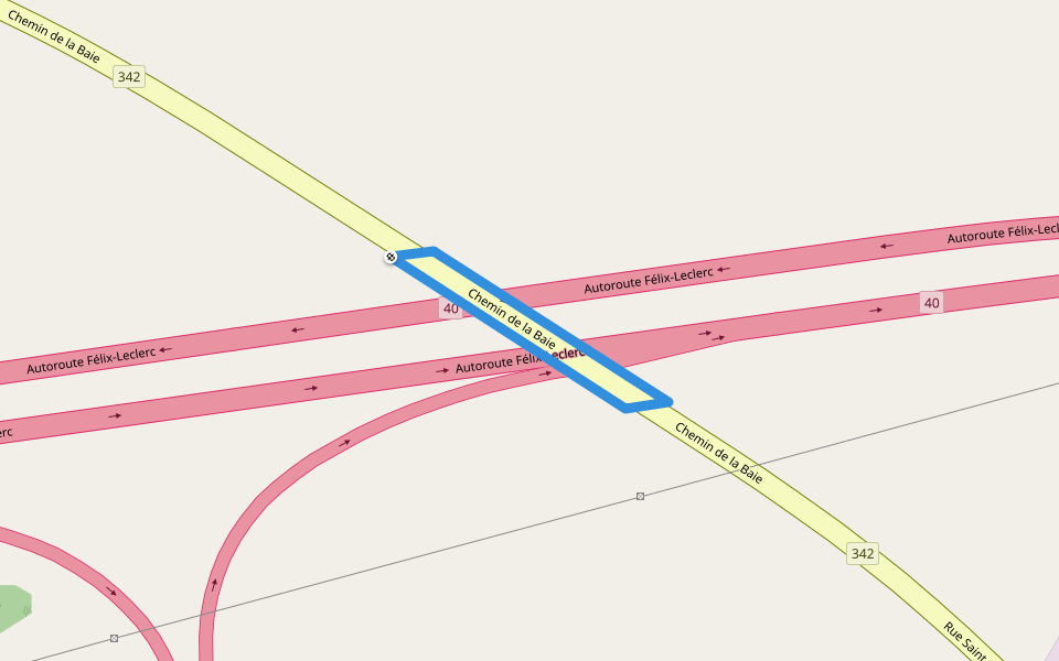 Chemin de la Baie walking route map in Rigaud