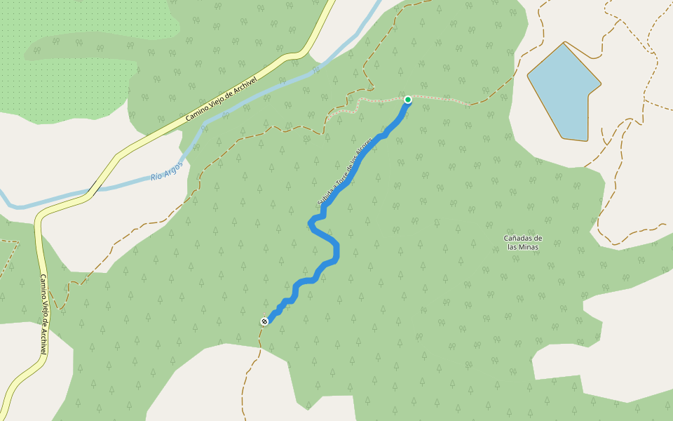 Subida a Torre de los Alcores walking route map in Caravaca de la Cruz