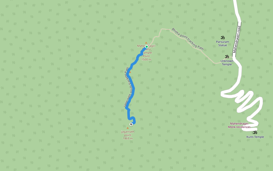 Jagarnath point tracking Path walking route map in Madaba