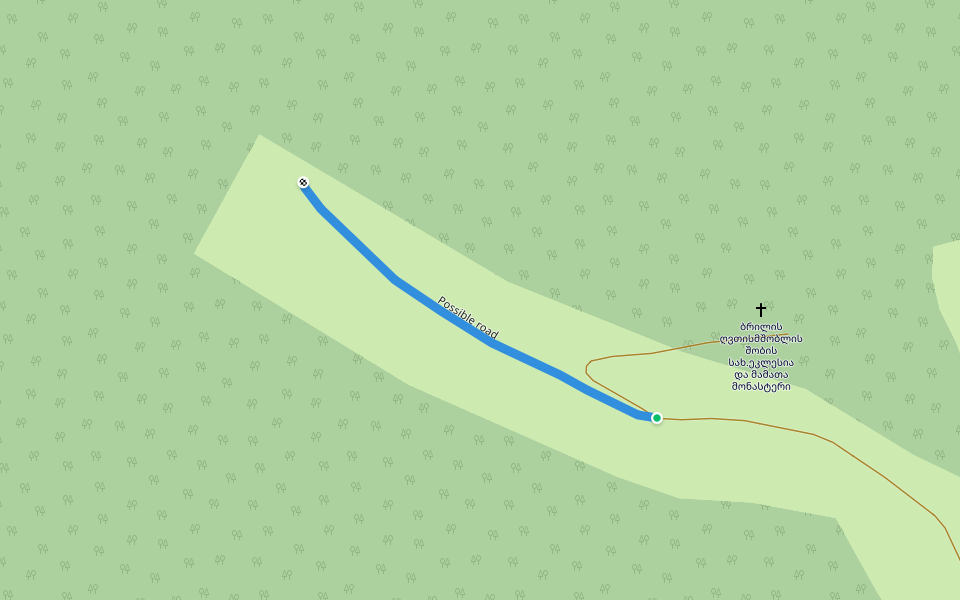 Possible road walking route map in Brili