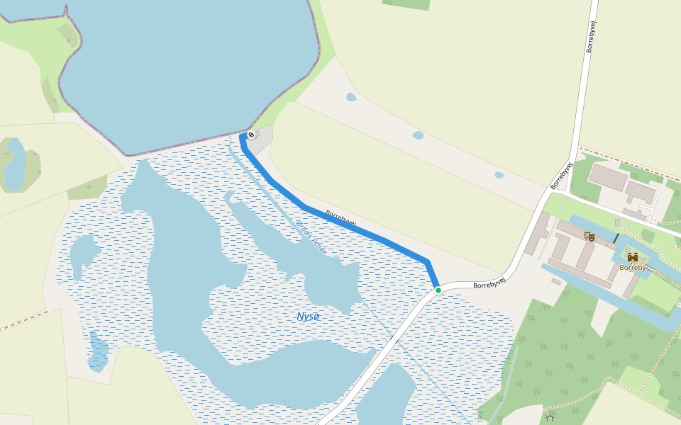 Borrebyvej walking route map in Skælskør