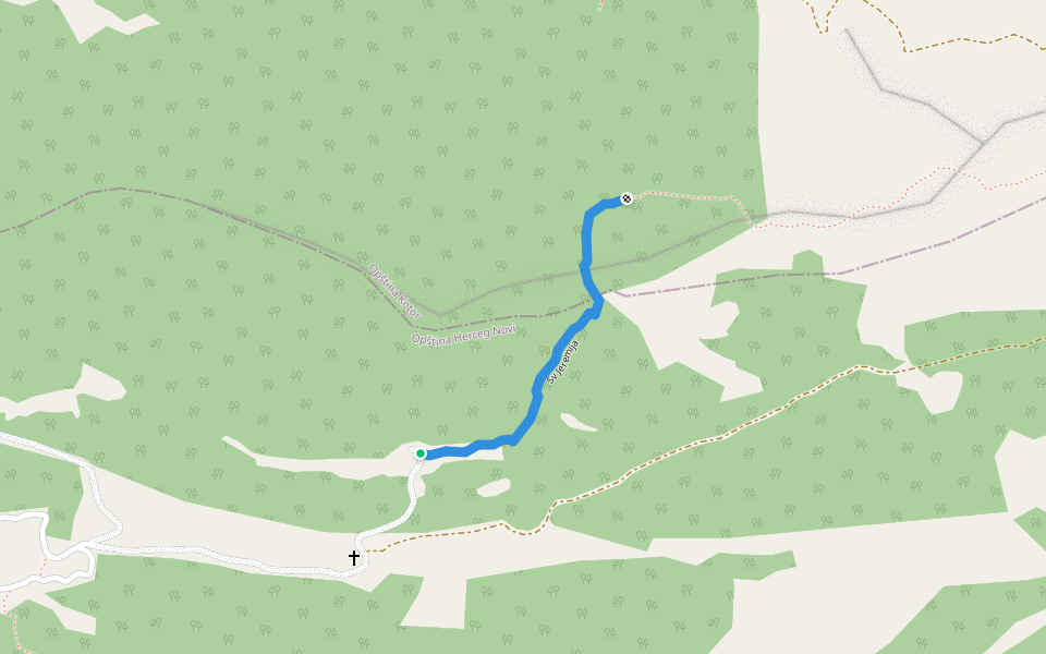 Sv Jeremija walking route map in Sutorina