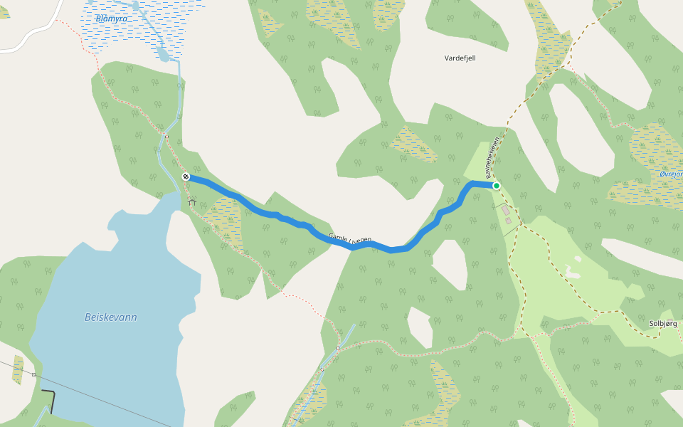 Gamle Livegen walking route map in Farsund
