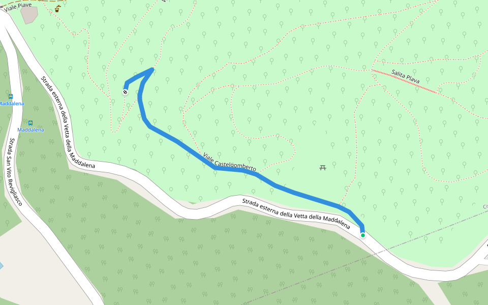 Viale Castelgomberto walking route map in Moncalieri