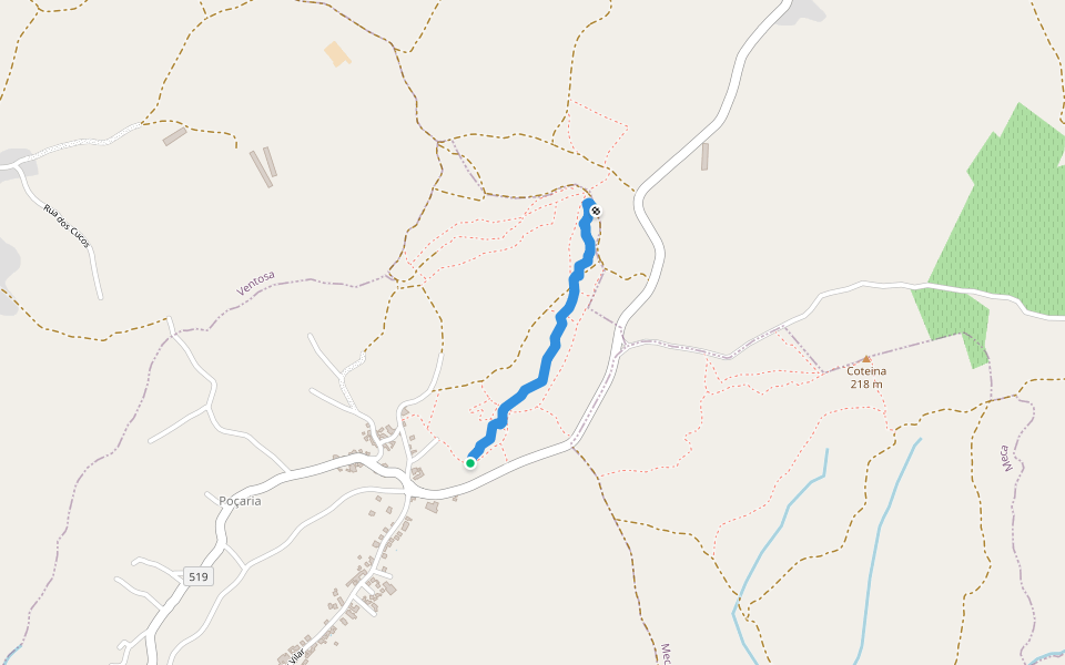 Trilho do Branquinho walking route map in Olhalvo