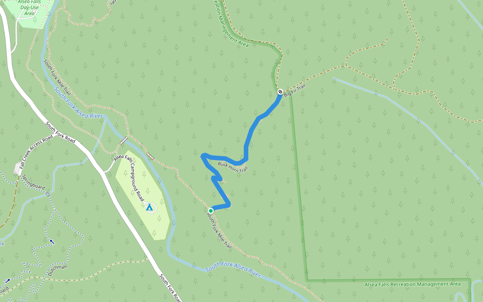 Buck Horn Trail walking route map in Monroe
