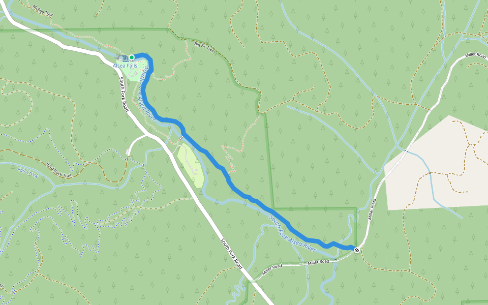 South Fork Mile Trail walking route map in Monroe
