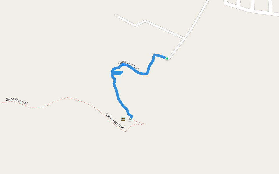 Galna Fort Trail walking route map in Galne