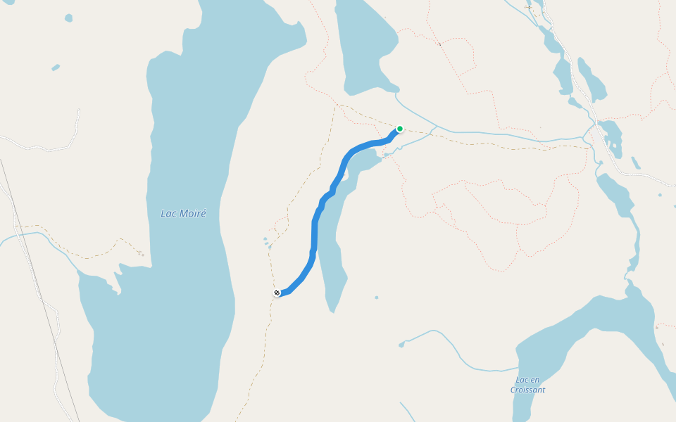 Unknown Path/Chemin inconnu walking route map in Fermont