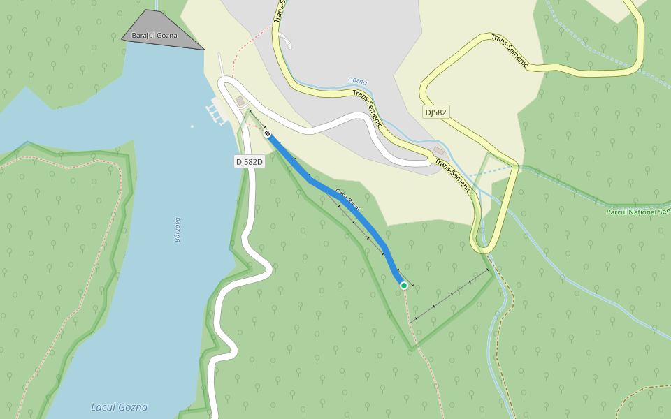 Casa Baraj walking route map in Văliug