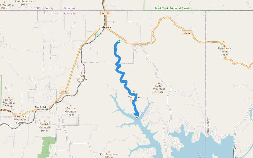 Devil's Eyebrow Trail walking route map in Garfield