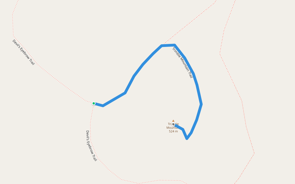 Trimble Mountain Trail walking route map in Garfield