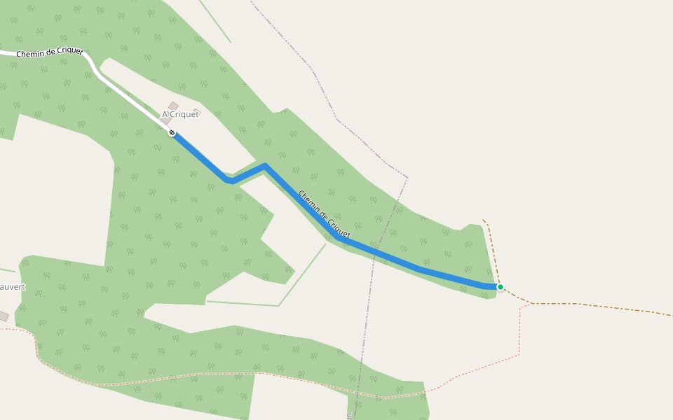 Chemin de Criquet walking route map in Lavardens