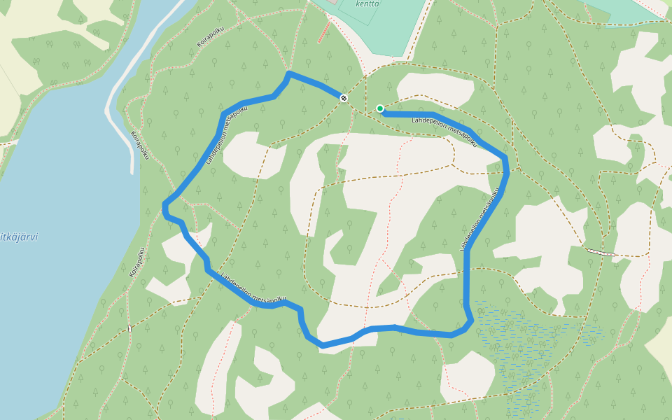 Lähdepellon metsäpolku walking route map in Rauma