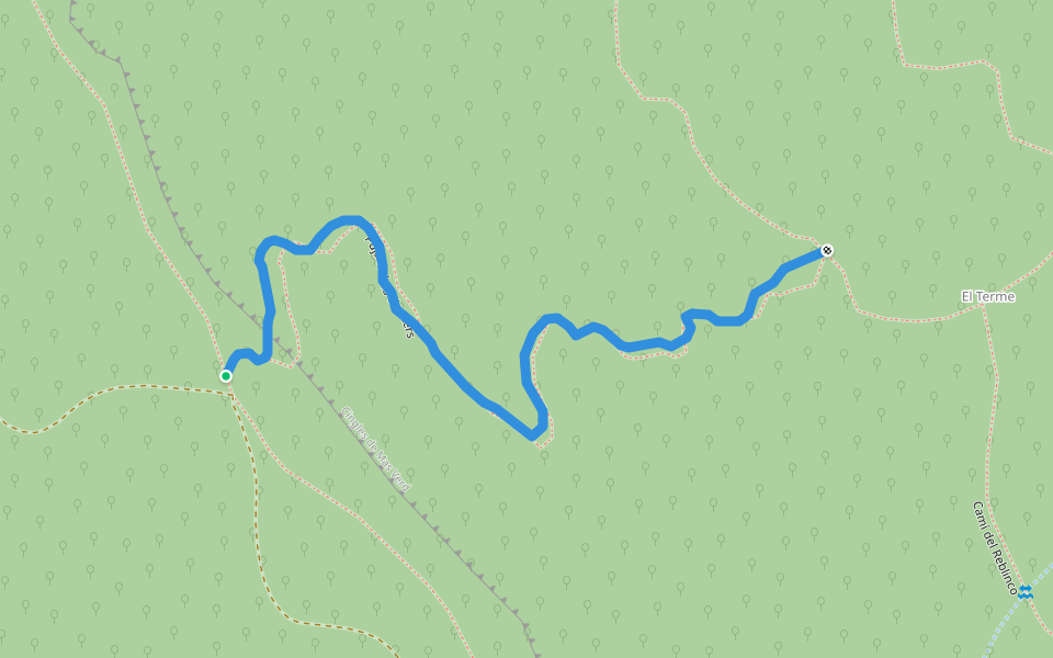 Pujant dels Llancers walking route map in Canet d'Adri