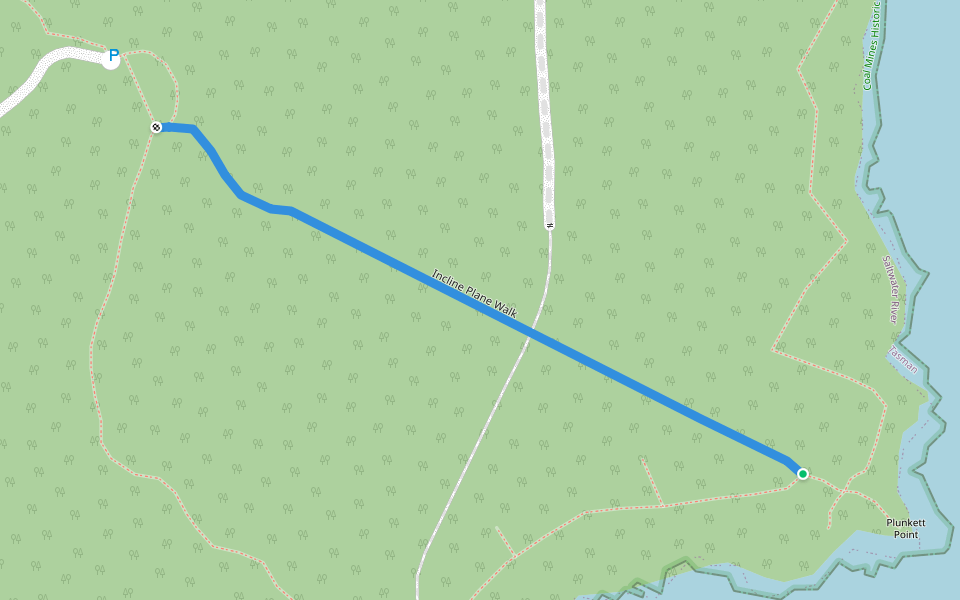 Incline Plane Walk walking route map in Saltwater River