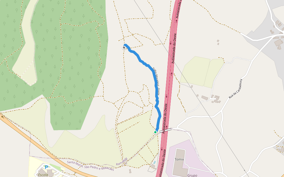 Trilho Morangal - Fonte walking route map in Torres Vedras