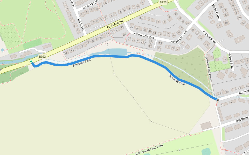 Burnside Path walking route map in Kinghorn