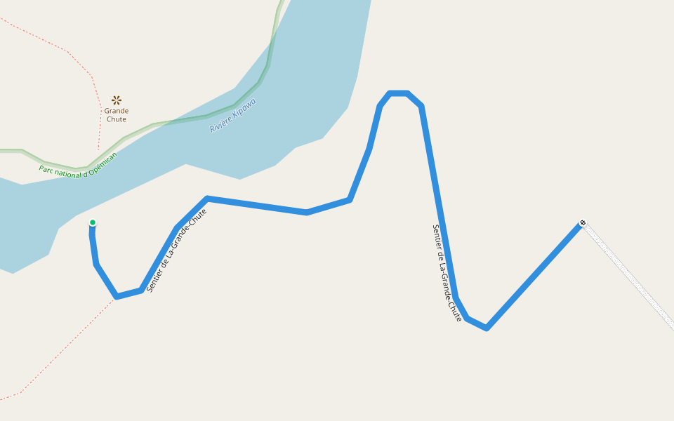 Sentier de La-Grande-Chute walking route map in Laniel